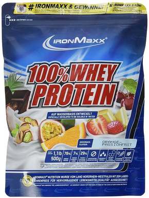 IronMaxx 100% Whey Protein 500g vrečka - Pomaranča - Marakuja