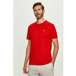 Lacoste bombažna majica - rdeča. T-shirt iz zbirke Lacoste. Model narejen iz rahlo elastična tkanina.