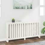 vidaXL Pokrov za radiator bela 169x19x84 cm trdna borovina