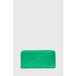 Denarnica Desigual zelena barva - zelena. Velika denarnica iz kolekcije Desigual. Model izdelan iz ekološkega usnja.