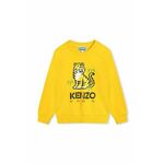 Otroški bombažen pulover Kenzo Kids rumena barva - rumena. Otroški pulover iz kolekcije Kenzo Kids, izdelan iz tanke, rahlo elastične pletenine. Model iz zračne bombažne tkanine.