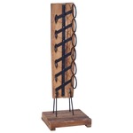 vidaXL Stojalo za vino za 6 steklenic 35x35x100 cm trdna tikovina