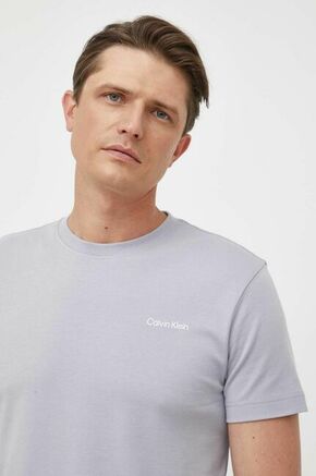 Bombažna kratka majica Calvin Klein siva barva - siva. Kratka majica iz kolekcije Calvin Klein