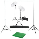 shumee Komplet za fotografski studio z ozadjem, svetilkami in dežniki
