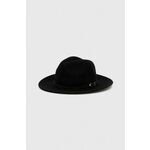 Volnen klobuk Tommy Hilfiger črna barva - črna. Klobuk iz kolekcije Tommy Hilfiger. Model z ozkim robom, izdelan iz volnenega materiala.