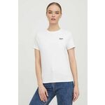 Bombažna kratka majica Tommy Jeans ženski, bela barva - bela. Kratka majica iz kolekcije Tommy Jeans, izdelana iz tanke, elastične pletenine. Model iz zračne bombažne tkanine.