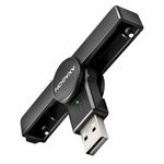 AXAGON CRE-SMPA, USB-A PocketReader čitalnik kontaktnih kartic Pametna kartica, (eCitizen, odjemalec eID)