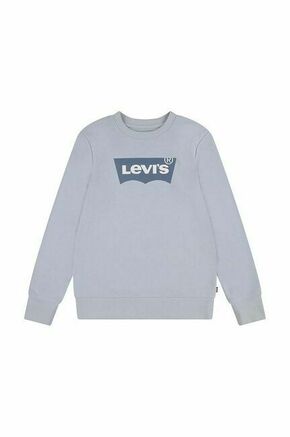Otroški pulover Levi's turkizna barva - modra. Otroški pulover iz kolekcije Levi's. Model izdelan iz pletenine s potiskom.