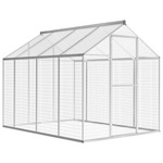 shumee Večja zunanja ptičja kletka aluminij 178x242x192 cm