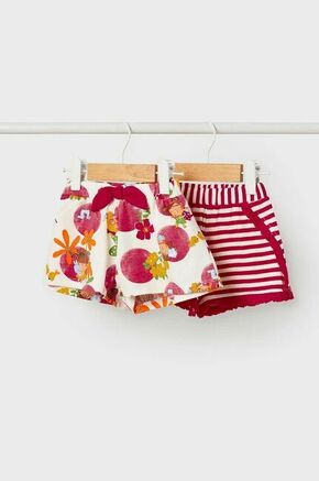 Kratke hlače za dojenčka Mayoral 2-pack roza barva - roza. Kratke hlače iz kolekcije Mayoral. Model izdelan iz vzorčastega materiala.