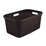 Curver Plastična večnamenska košara za perilo, učinek ratana, 45 L, rjava