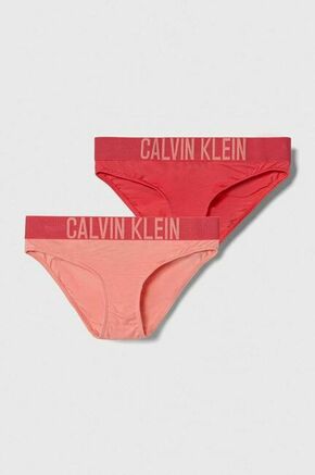 Otroške spodnje hlače Calvin Klein Underwear 2-pack roza barva - roza. Otroški Spodnjice iz kolekcije Calvin Klein Underwear. Model izdelan iz elastične pletenine. V kompletu sta dva para.