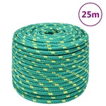 vidaXL Vrv za čoln zelena 14 mm 25 m polipropilen