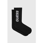 Nogavice Guess žensko, črna barva - črna. Visoke nogavice iz kolekcije Guess. Model izdelan iz elastičnega materiala.