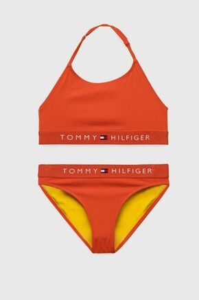 Dvodelne otroške kopalke Tommy Hilfiger oranžna barva - oranžna. Otroške Dvodelne kopalke iz kolekcije Tommy Hilfiger. Model izdelan iz elastičnega materiala.