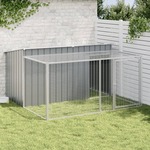 vidaXL Pasja uta z izhodom antracitna 197x194x110 cm pocinkano jeklo