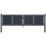 VIDAXL Vrtna vrata iz jekla 300x75 cm antracitna