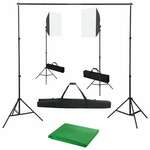 Vidaxl Komplet za fotografski studio s softbox svetilkami in ozadjem