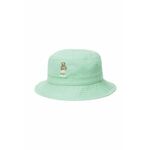 Otroški bombažni klobuk Polo Ralph Lauren zelena barva - zelena. Otroške klobuk iz kolekcije Polo Ralph Lauren. Model z ozkim robom, izdelan iz materiala z nalepko.