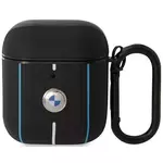 Bmw BMW usnje Color Lines - etui za AirPods 1/2 generacije (črn)