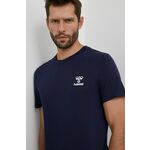 Bombažna kratka majica Hummel mornarsko modra barva - mornarsko modra. Kratka majica iz kolekcije Hummel, izdelana iz tanke, elastične pletenine. Lahkoten in prijeten material, namenjen toplejšim letnim časom.