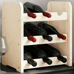 vidaXL Stojalo za vino 33x25x37 cm trdna borovina