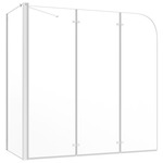 shumee Tuš stena za kopalno kad 120x69x130 cm kaljeno steklo prozorna