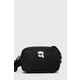 Torbica Karl Lagerfeld črna barva - črna. Majhna torbica iz kolekcije Karl Lagerfeld. na zapenjanje, model izdelan iz tekstilnega materiala.