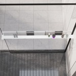 vidaXL Stenska polica za tuš kabino bela 115 cm aluminij