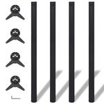 Greatstore 4 Nastavljive Noge za Mizo Črne 1100 mm