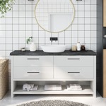 Vidaxl Kopalniški pult temno siv 160x40x6 cm obdelan trden les