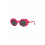 Otroška sončna očala Versace roza barva, 0VK4428U - roza. Otroška sončna očala iz kolekcije Versace. Model z enobarvnimi stekli in okvirji iz plastike. Ima filter UV 400.