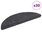 vidaXL Preproge za stopnice samolepilne 30 kosov temno siva 56x17x3 cm
