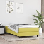 vidaXL Vzmetnica z žepkasto vzmetjo zelena 100x200x20 cm blago