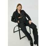 Jeans srajca Remain ženska, črna barva - črna. Srajca iz kolekcije Remain. Model izdelan iz jeansa.