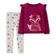 CARTER'S Set 2-delni pulover, pajkice Purple Fox girl 3m