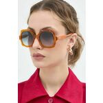 Sončna očala Chloé ženska, oranžna barva, CH0226S - oranžna. Sončna očala iz kolekcije Chloé. Model s toniranimi stekli in okvirji iz plastike. Ima filter UV 400.