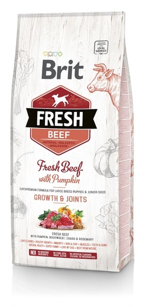 Extrastore BRIT Fresh Beef &amp; Pumpkin Puppy Large Growth &amp; Joints 12 kg