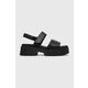Usnjeni sandali HUGO KrisSandal ženski, črna barva, 50513525 - črna. Sandali iz kolekcije HUGO. Model je izdelan iz naravnega usnja. Model z mehkim, oblikovanim vložkom zagotavlja udobje.