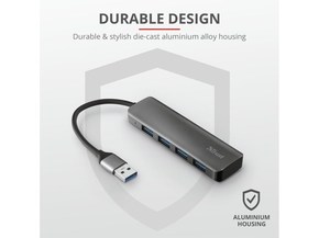Trust Halyx 4 portni USB3.2 HUB iz aluminija