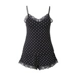Hunkemöller Pižama 'Cami' črna / bela 25717584