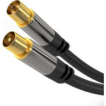 PremiumCord TV antena HQ povezovalni kabel M/F 75Ohm (135dB) 4x zaščiten 3m
