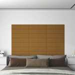 shumee Stenski paneli 12 kosov rjavi 60x15 cm žamet 1,08 m²