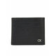 Usnjena denarnica Calvin Klein moški, črna barva - črna. Srednje velika denarnica iz kolekcije Calvin Klein. Model izdelan iz naravnega usnja.