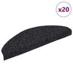 vidaXL Samolepilne podloge za stopnice 20 kosov črna 65x21x4 cm