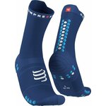 Compressport Visoke nogavice Unisex Pro Racing Socks V4.0 Run High XU00046B_533 Mornarsko modra