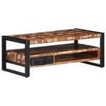 Vidaxl Klubska mizica večbarvna 90x50x36 cm trden predelan les