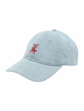 Bombažna bejzbolska kapa Levi's - modra. Kapa s šiltom vrste baseball iz kolekcije Levi's. Model izdelan iz tkanine z nalepko.
