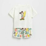 Reserved - Komplet Mickey Mouse - kremna kremna 100% BOMBAŽ 4754S-01X