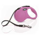 Flexi New Classic S povodec, 5 m, maks. 15 kg, roza
